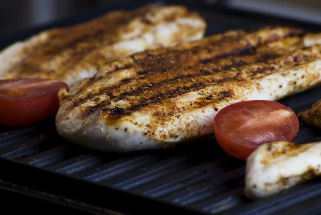 chicken on the grill