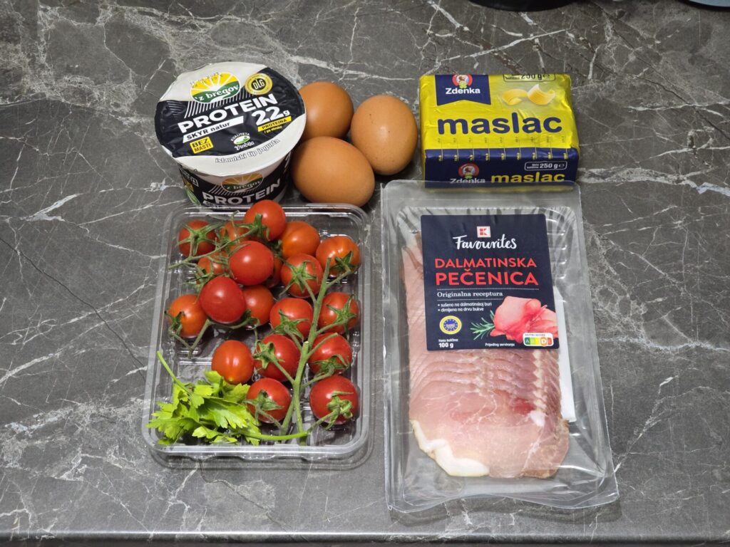scrambled eggs with dry cured pork loin recipe