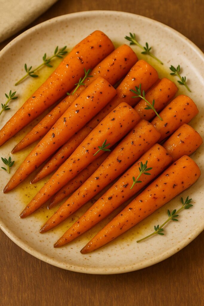 honey glazed carrots with thyme