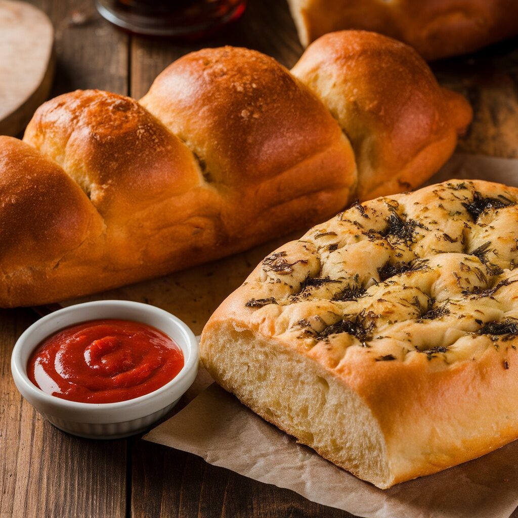 garlic bread and focaccia