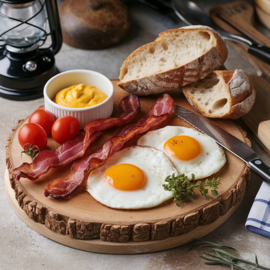 bacon and egg meat platter