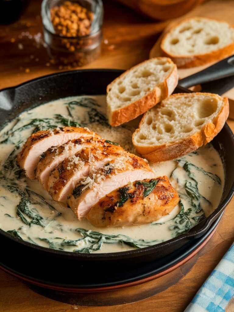 creamy spinach chicken skillet
