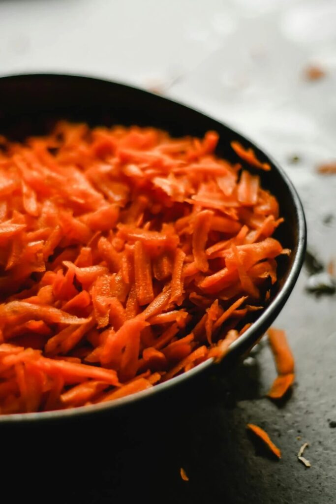 grated carrot in a bowl