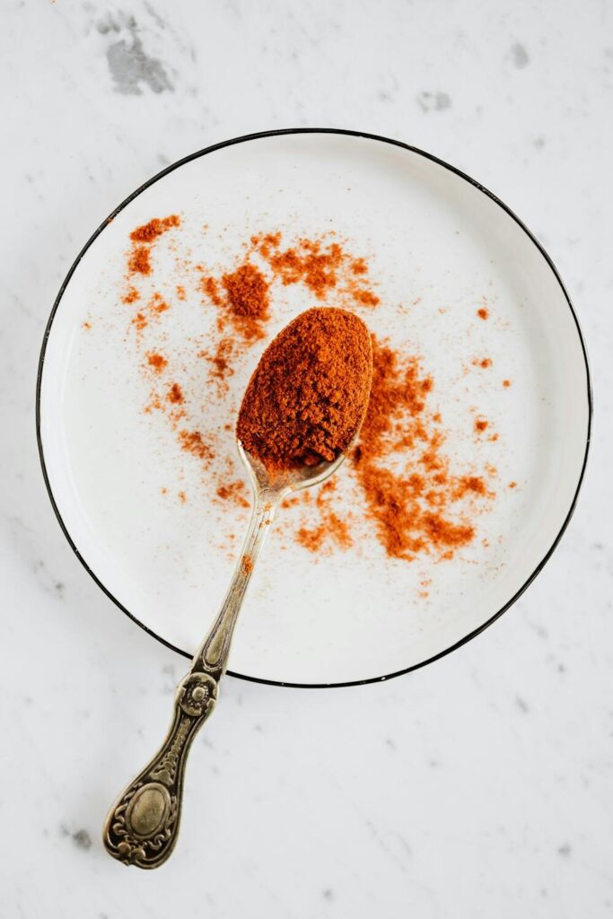 spoon of paprika powder
