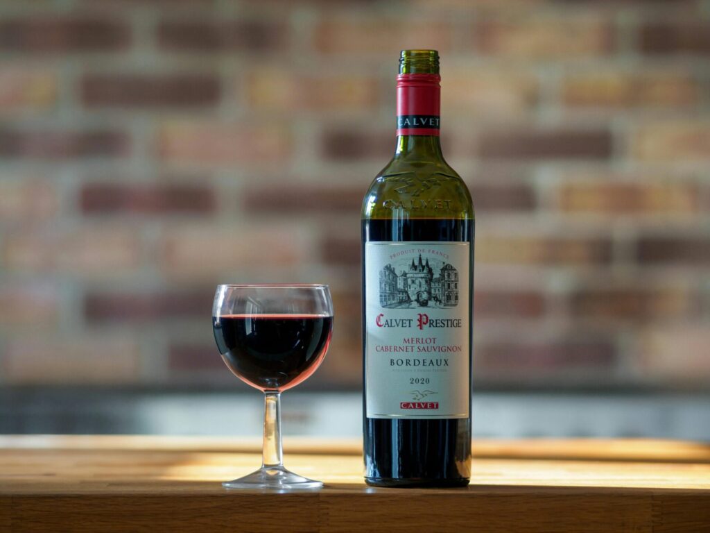 a bottle of red wine