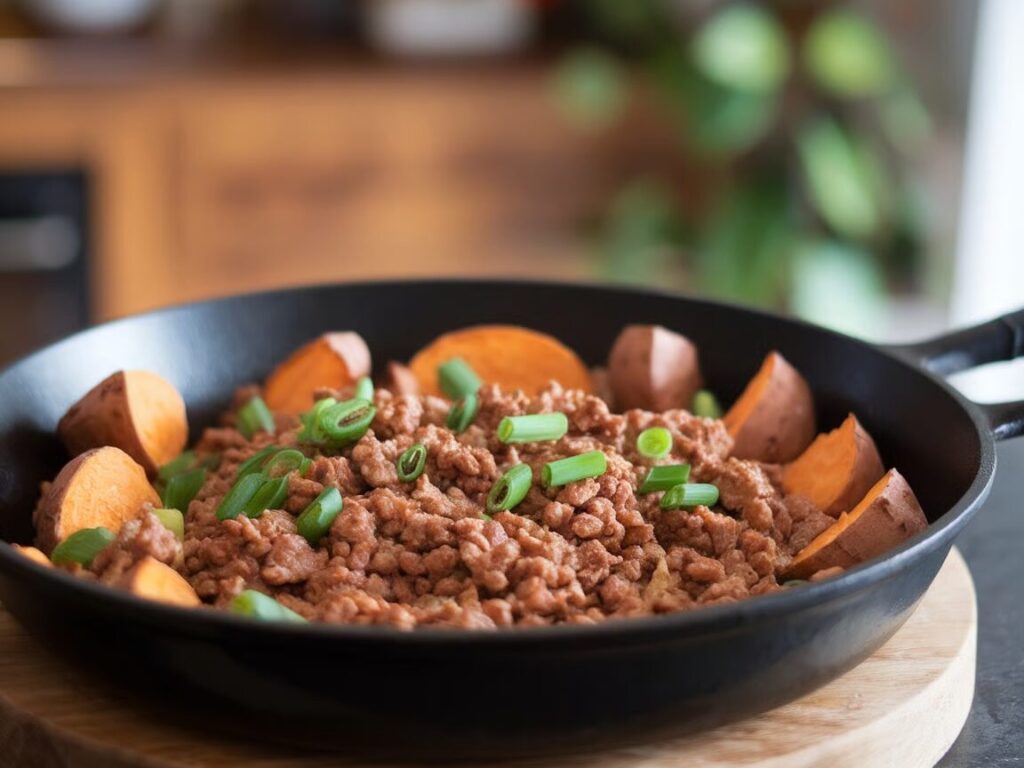 Spicy Turkey and Sweet Potato Skillet