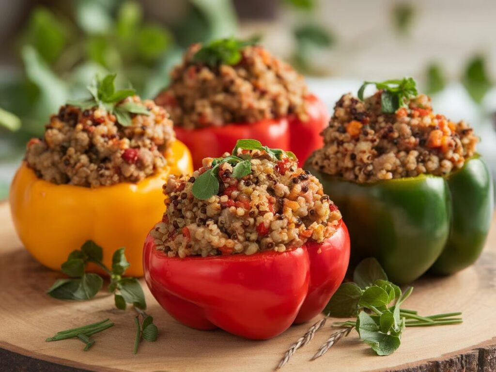 turkey and quinoa stuffed peppers