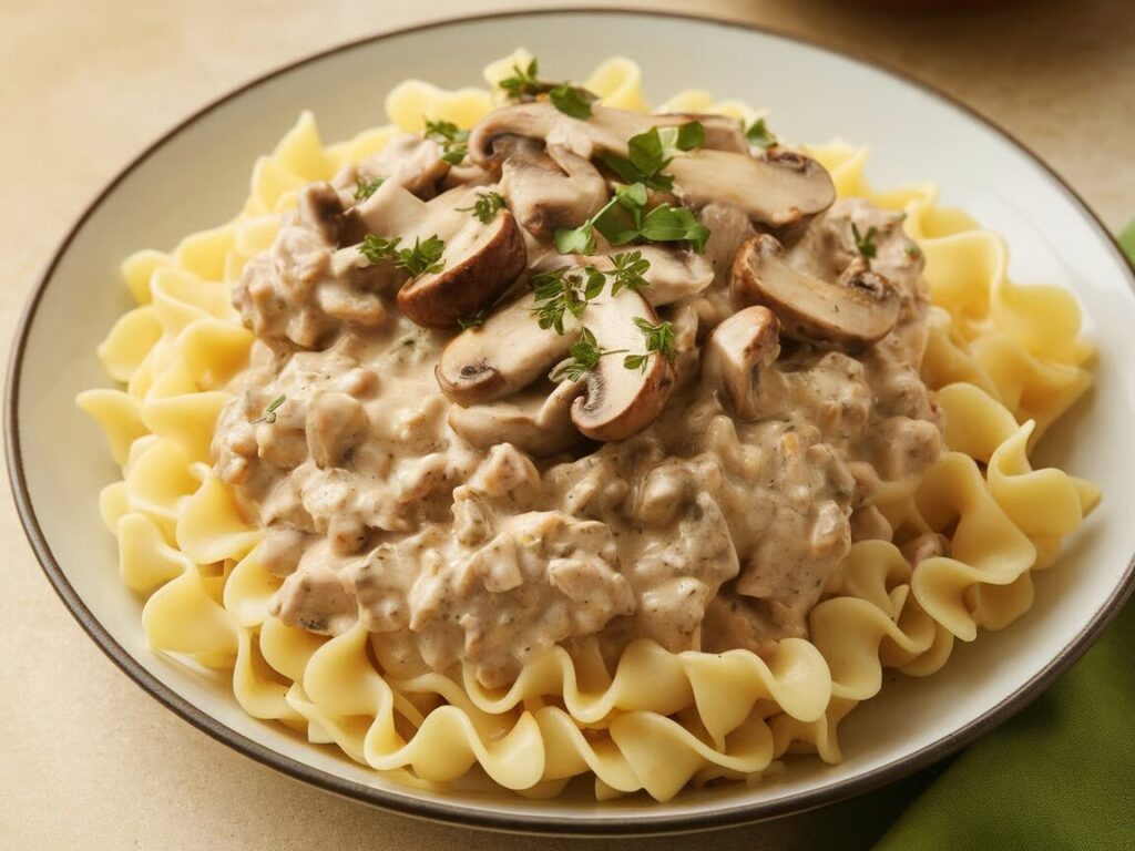 turkey and mushroom stroganoff
