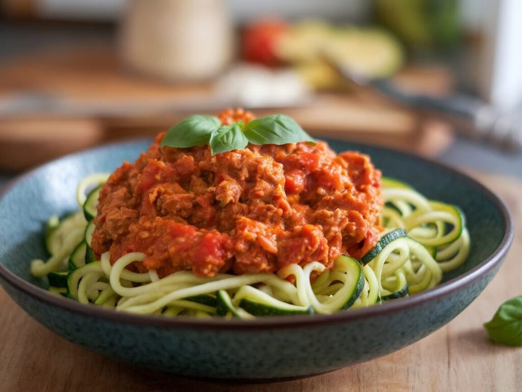 turkey bolognese with zucchini noodles