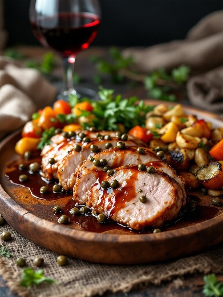 pork medallions with balsamic vinegar and capers