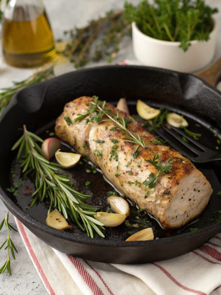 Garlic Herb Butter Pork Tenderloin