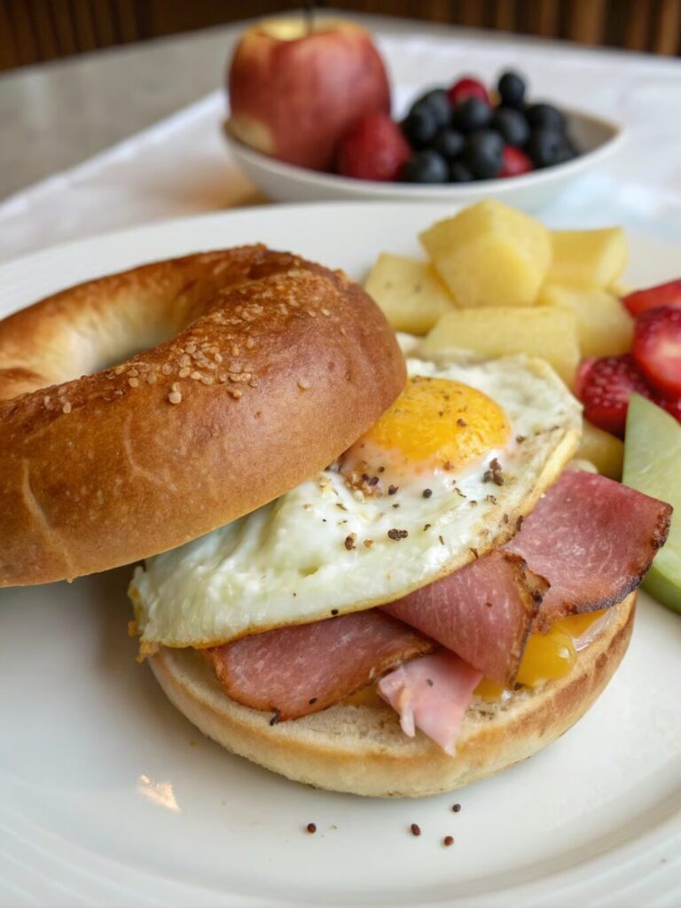 Egg and Ham Breakfast Sandwich