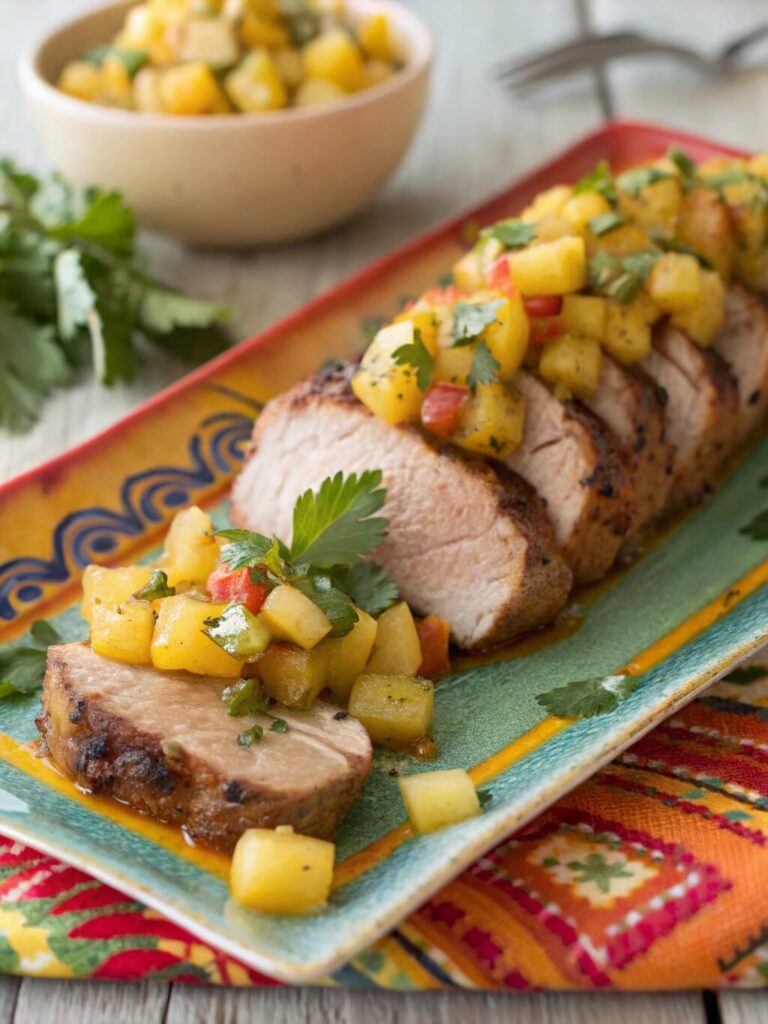 Pineapple Salsa Pork Tenderloin