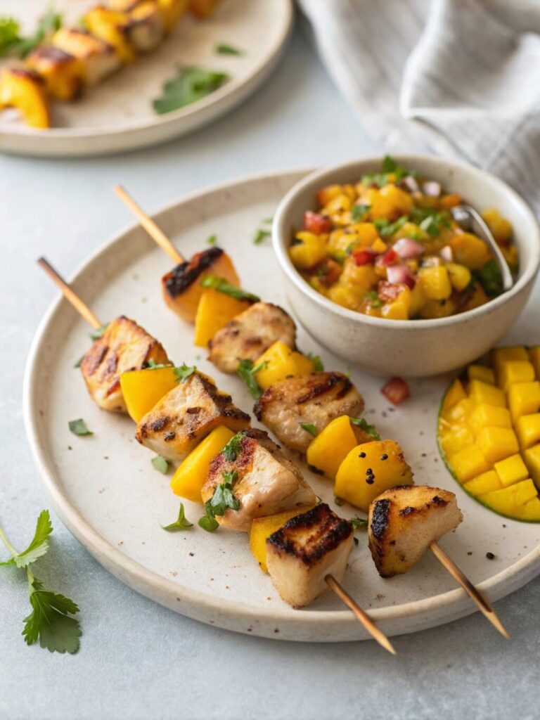 Mango Habanero Chicken Skewers