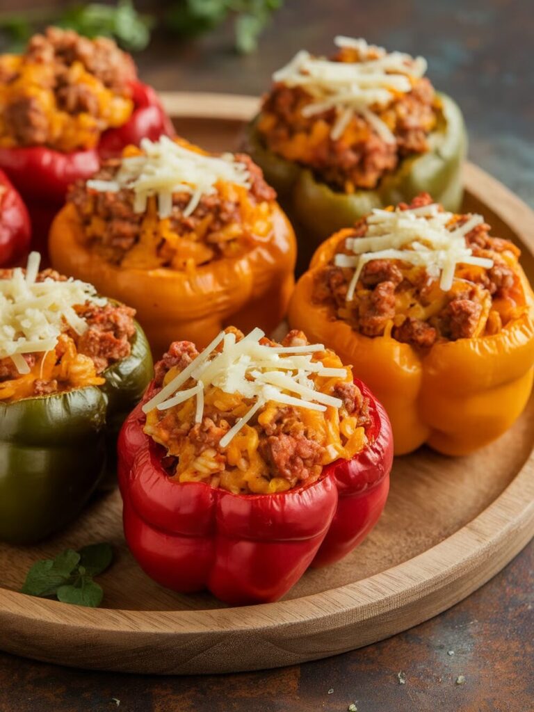 Stuffed Bell Peppers with Ground Turkey