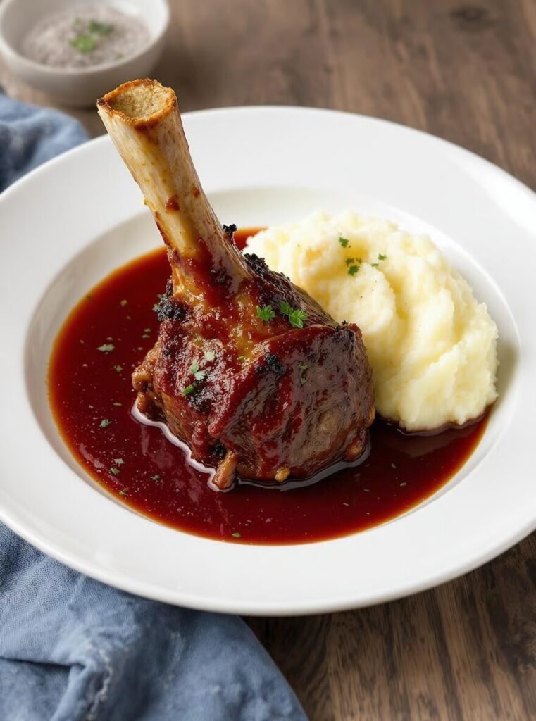 Slow-Cooked Lamb Shanks in Red Wine