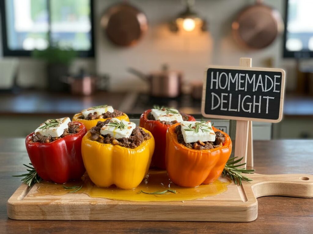 Lamb and Feta Stuffed Peppers