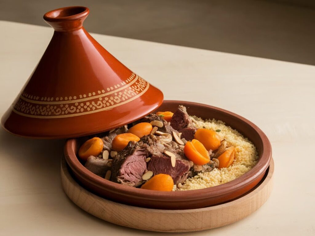 Lamb Tagine with Apricots and Almonds