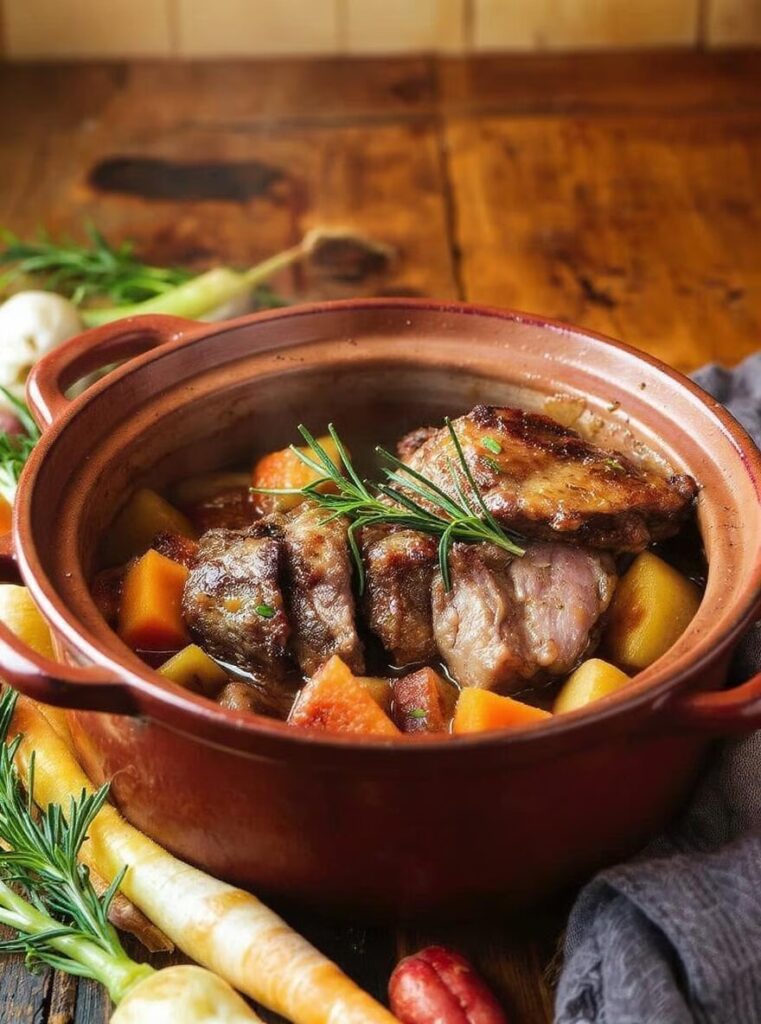 Braised Lamb with Garlic and Rosemary