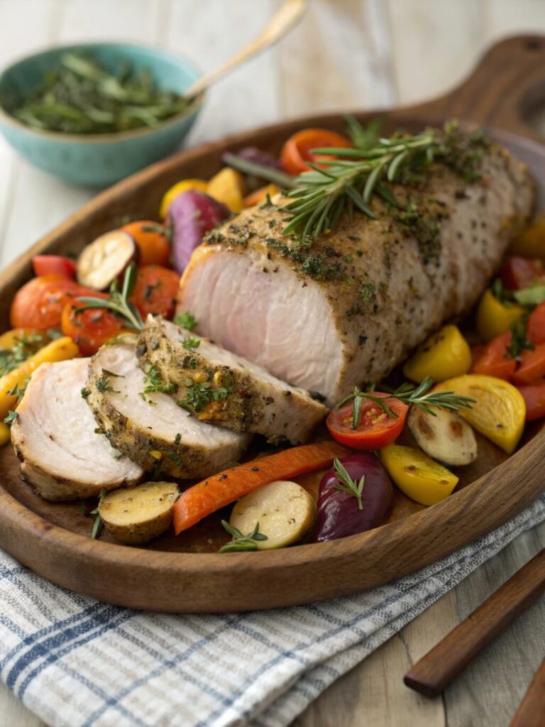 Herb-Crusted Pork Tenderloin with Roasted Vegetables