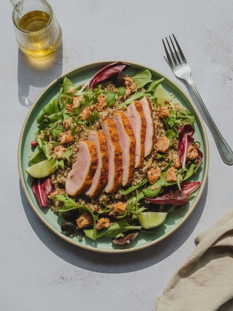 spicy duck and quinoa salad