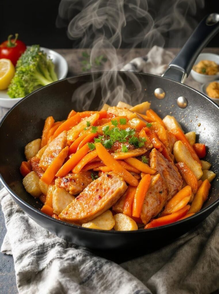 orange and ginger duck stir fry