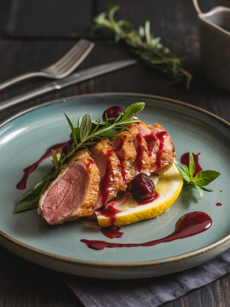 duck breast with cherry sauce