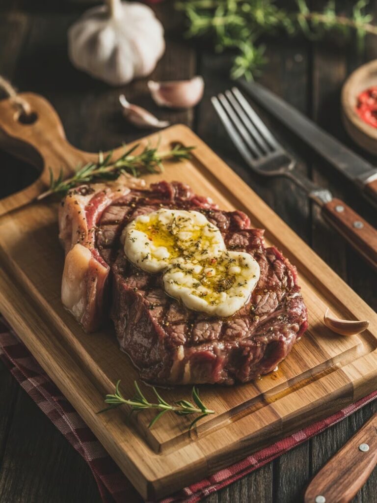 Classic Ribeye Steak with Garlic Butter
