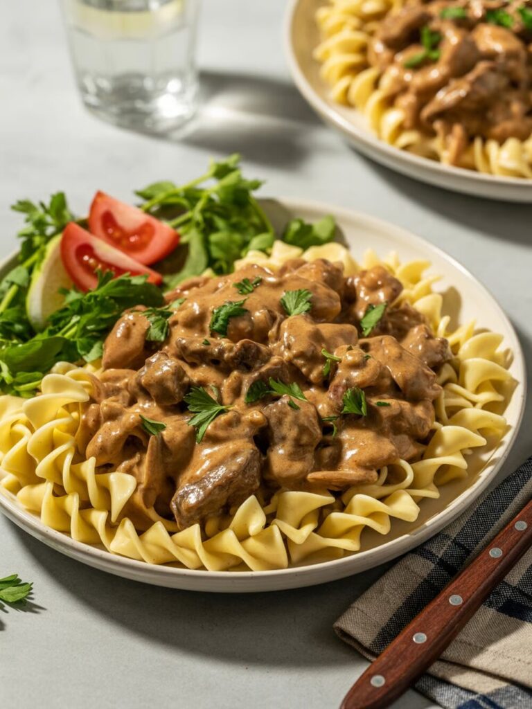 Beef Stroganoff with Egg Noodles