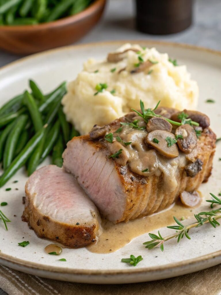 Pork Tenderloin with Creamy Mushroom Sauce