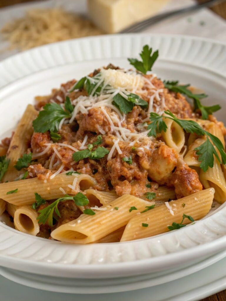 Creamy Ground Chicken Pasta