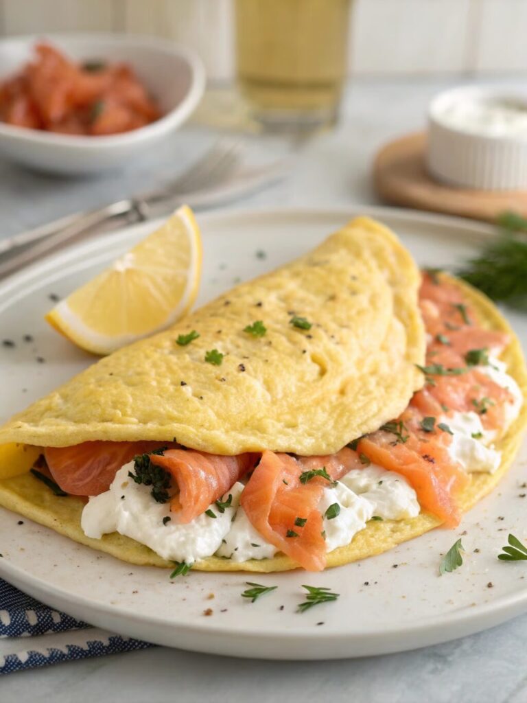 Smoked Salmon and Cream Cheese Omelette